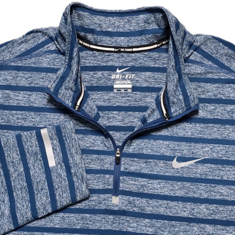 Nike Element Dri-Fit Running 1/4 Zip Shirt Men 2XL Heathered Striped Performance